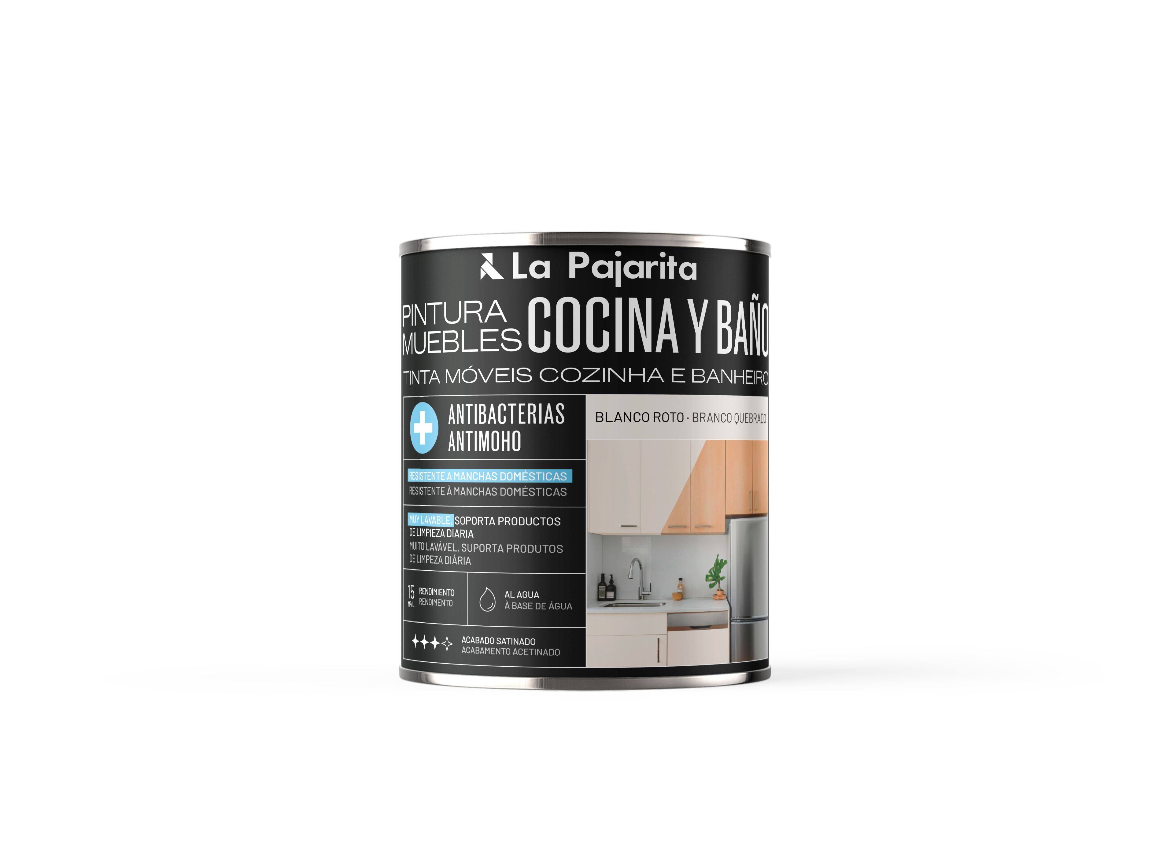 PINTURA MUEBLES COCINA Y BAÑO BLANCO ROTO 750ML